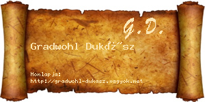 Gradwohl Dukász névjegykártya